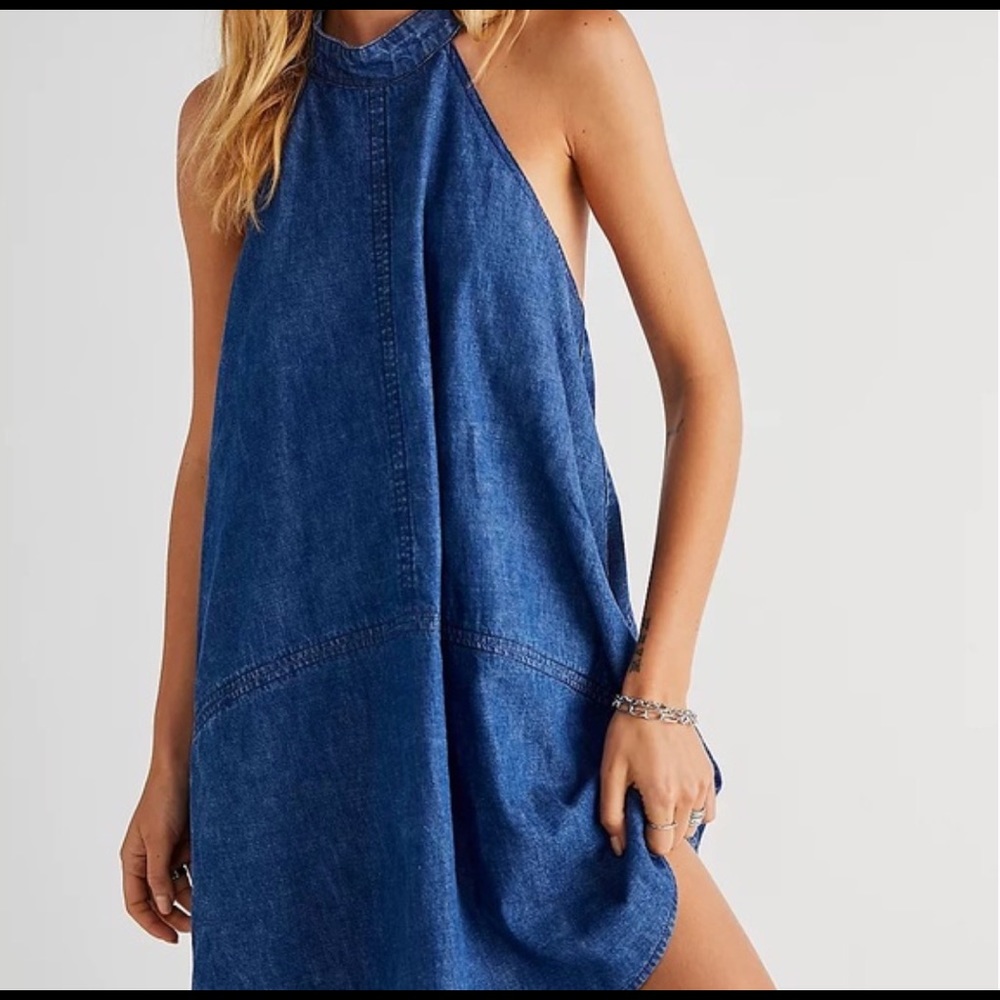 Free people denim swing dress